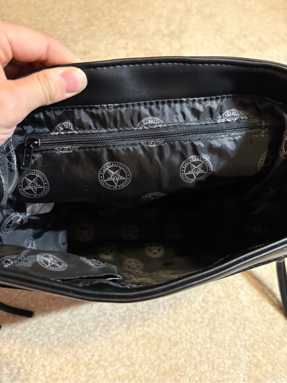 Black Craft Pentagram Messenger Backpack
